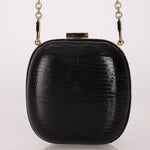 Rare Gucci Lizard Rounded Miniaudiere Clutch on Chain - FashioNica