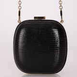 Rare Gucci Lizard Rounded Miniaudiere Clutch on Chain - FashioNica