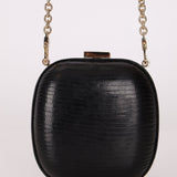 Rare Gucci Lizard Rounded Miniaudiere Clutch on Chain - FashioNica