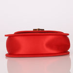 Rare Gucci Red Satin Mini Bamboo Top Handle - FashioNica