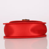 Rare Gucci Red Satin Mini Bamboo Top Handle - FashioNica