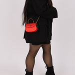 Rare Gucci Red Satin Mini Bamboo Top Handle - FashioNica