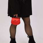 Rare Gucci Red Satin Mini Bamboo Top Handle - FashioNica