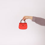 Rare Gucci Red Satin Mini Bamboo Top Handle - FashioNica