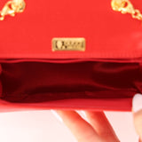 Rare Gucci Red Satin Mini Bamboo Top Handle - FashioNica