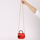 Rare Gucci Red Satin Mini Bamboo Top Handle - FashioNica