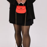 Rare Gucci Red Satin Mini Bamboo Top Handle - FashioNica