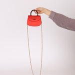 Rare Gucci Red Satin Mini Bamboo Top Handle - FashioNica