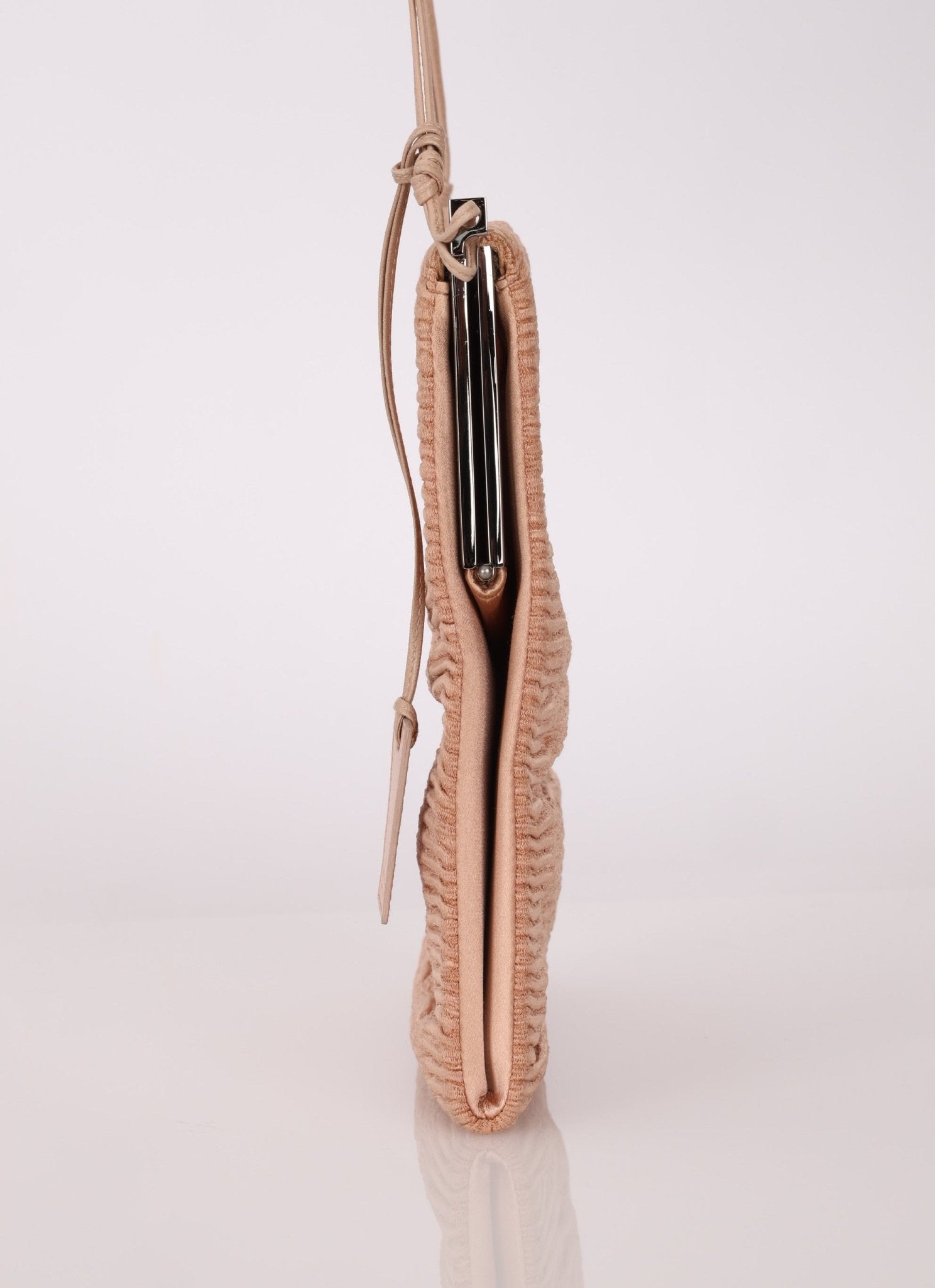 Rare Gucci Satin Pleated Square Frame Clutch - FashioNica