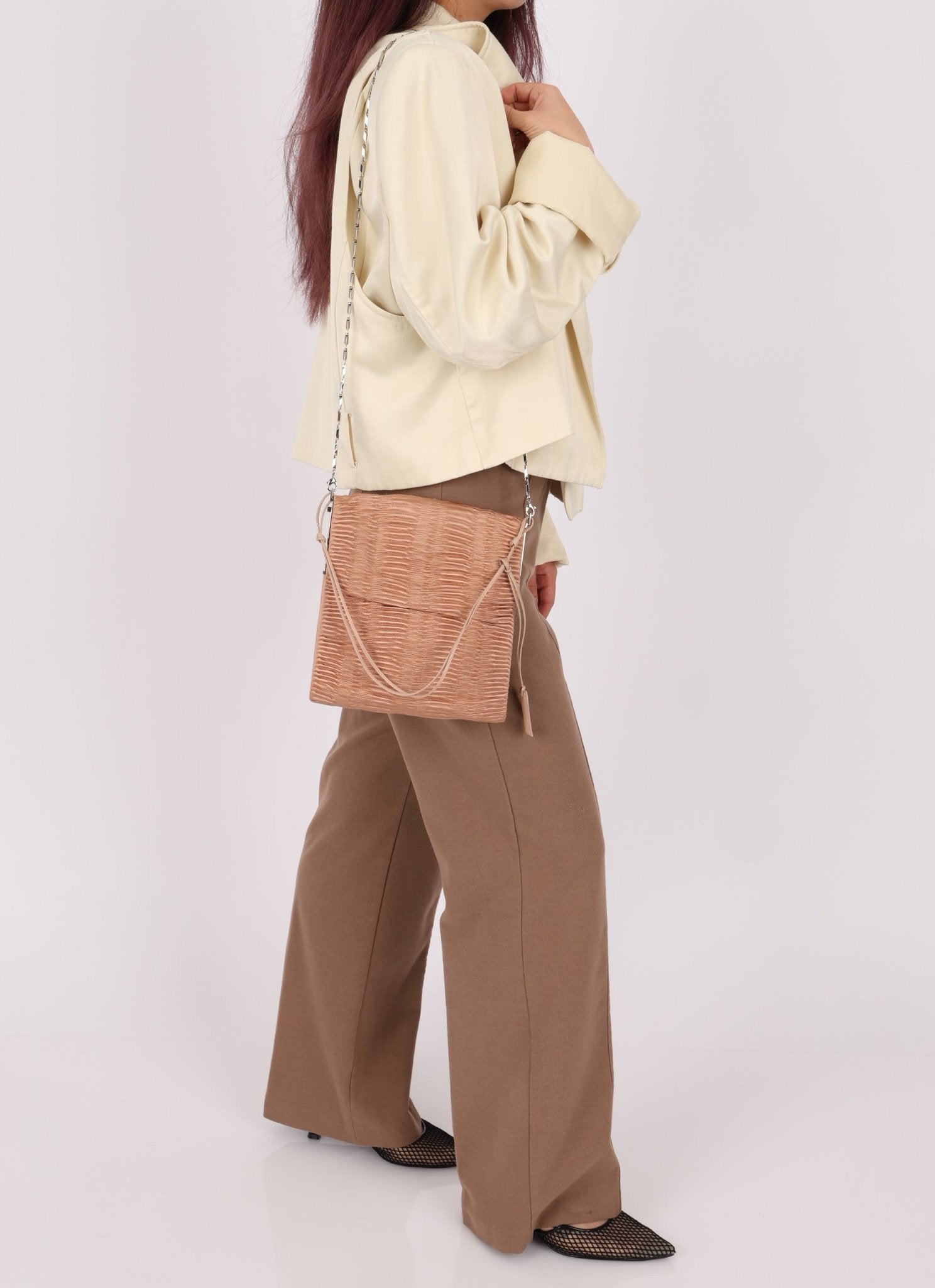 Rare Gucci Satin Pleated Square Frame Clutch - FashioNica