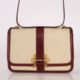 Rare Hermès 1980 Boxcalf & Crinoline Sologne Shoulder Bag GHW - FashioNica