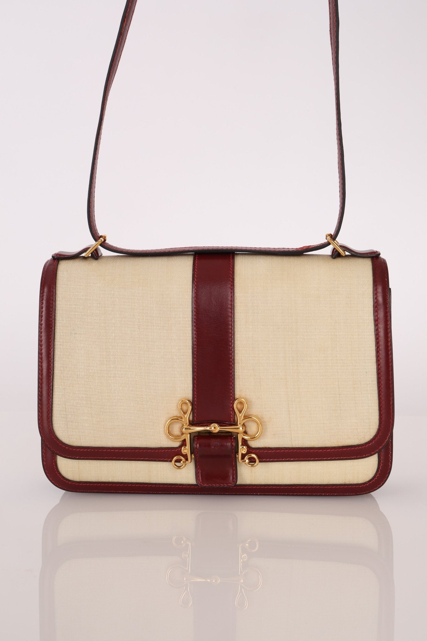 Rare Hermès 1980 Boxcalf & Crinoline Sologne Shoulder Bag GHW - FashioNica