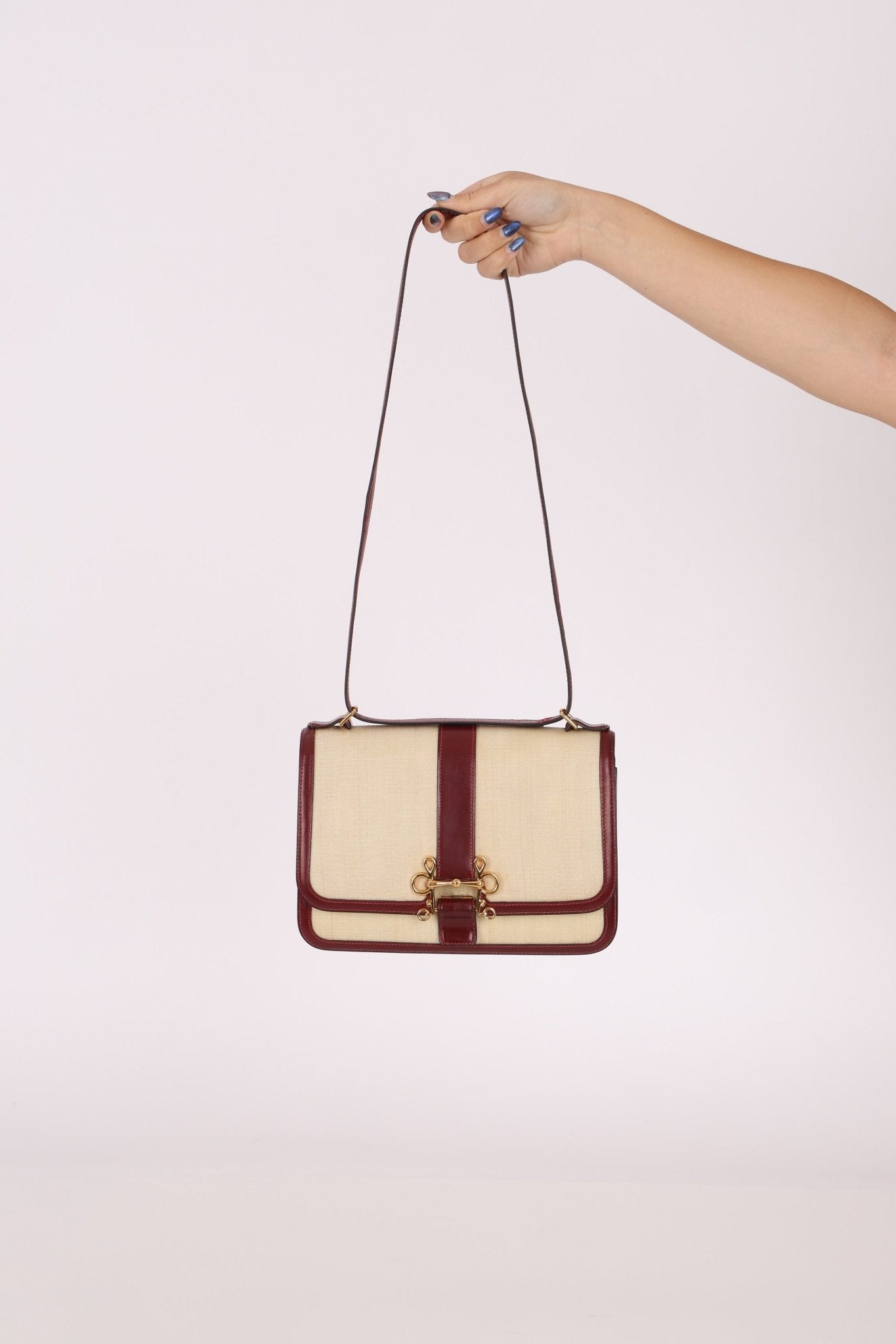 Rare Hermès 1980 Boxcalf & Crinoline Sologne Shoulder Bag GHW - FashioNica