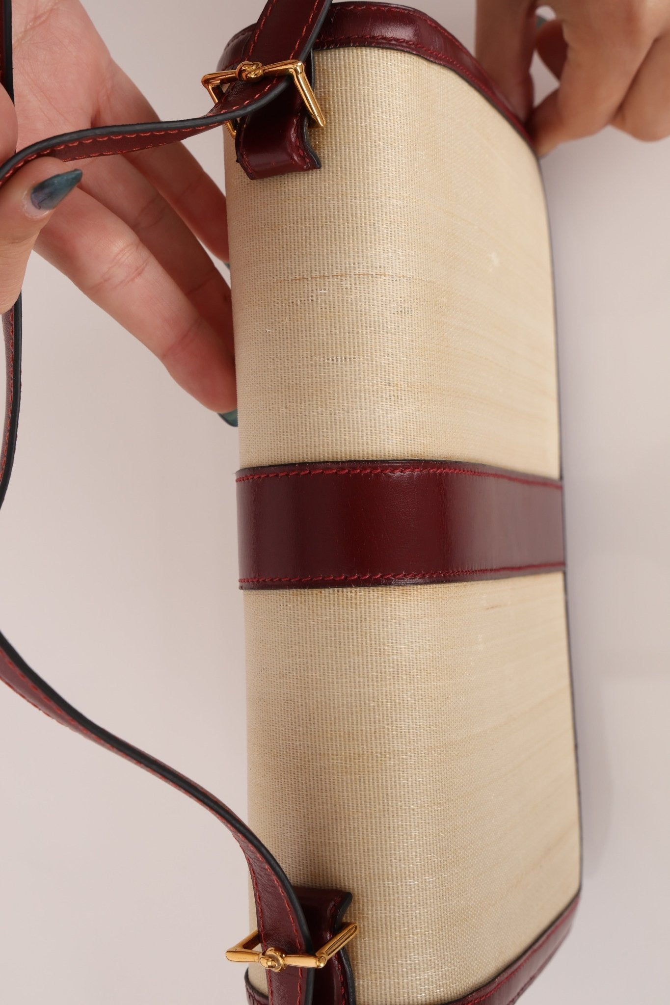 Rare Hermès 1980 Boxcalf & Crinoline Sologne Shoulder Bag GHW - FashioNica