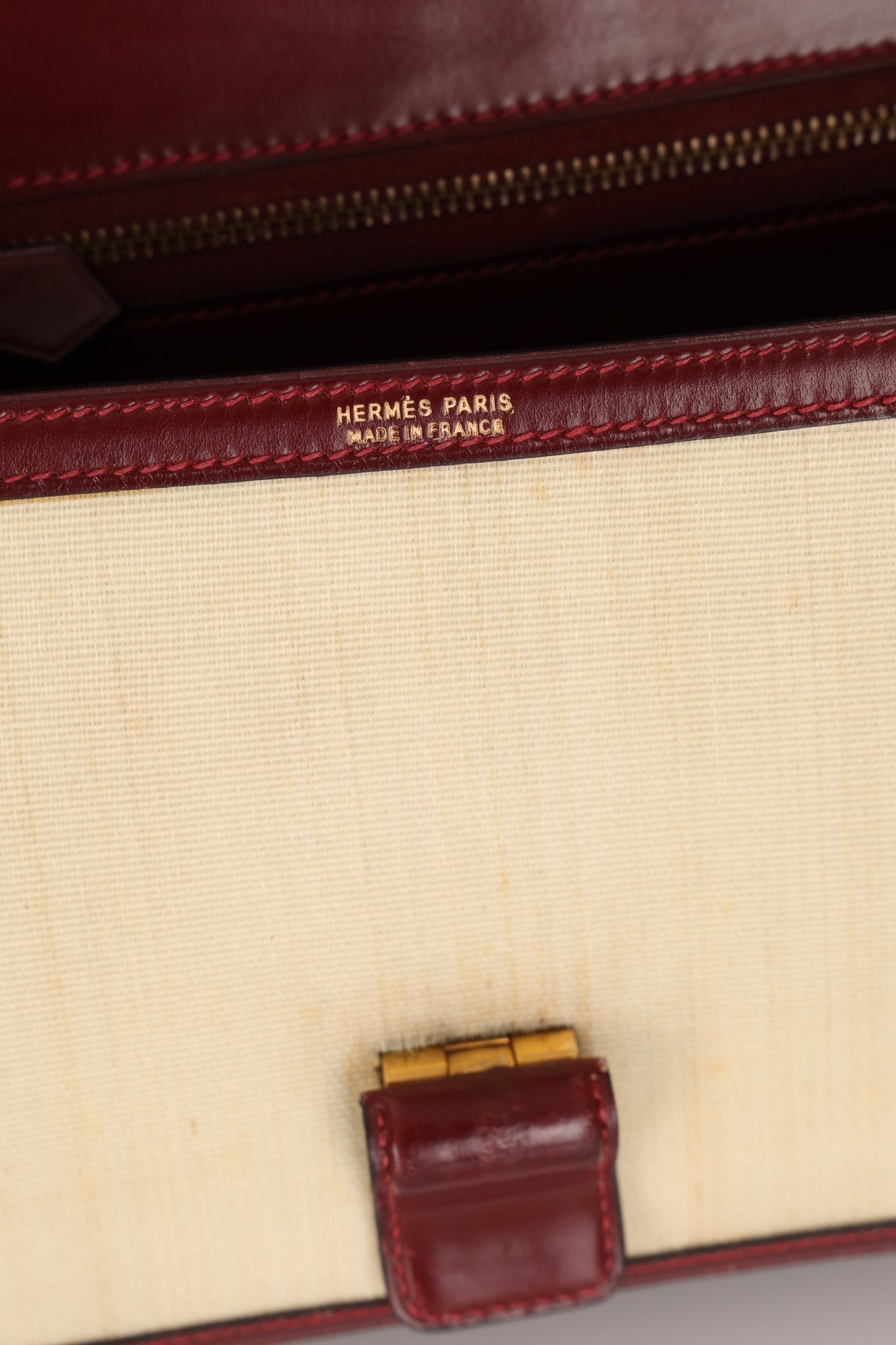 Rare Hermès 1980 Boxcalf & Crinoline Sologne Shoulder Bag GHW - FashioNica