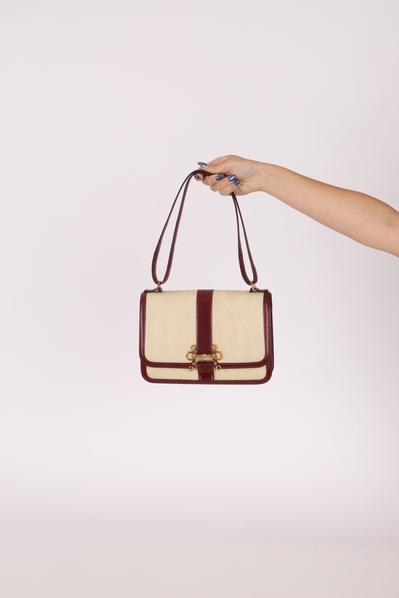 Rare Hermès 1980 Boxcalf & Crinoline Sologne Shoulder Bag GHW - FashioNica