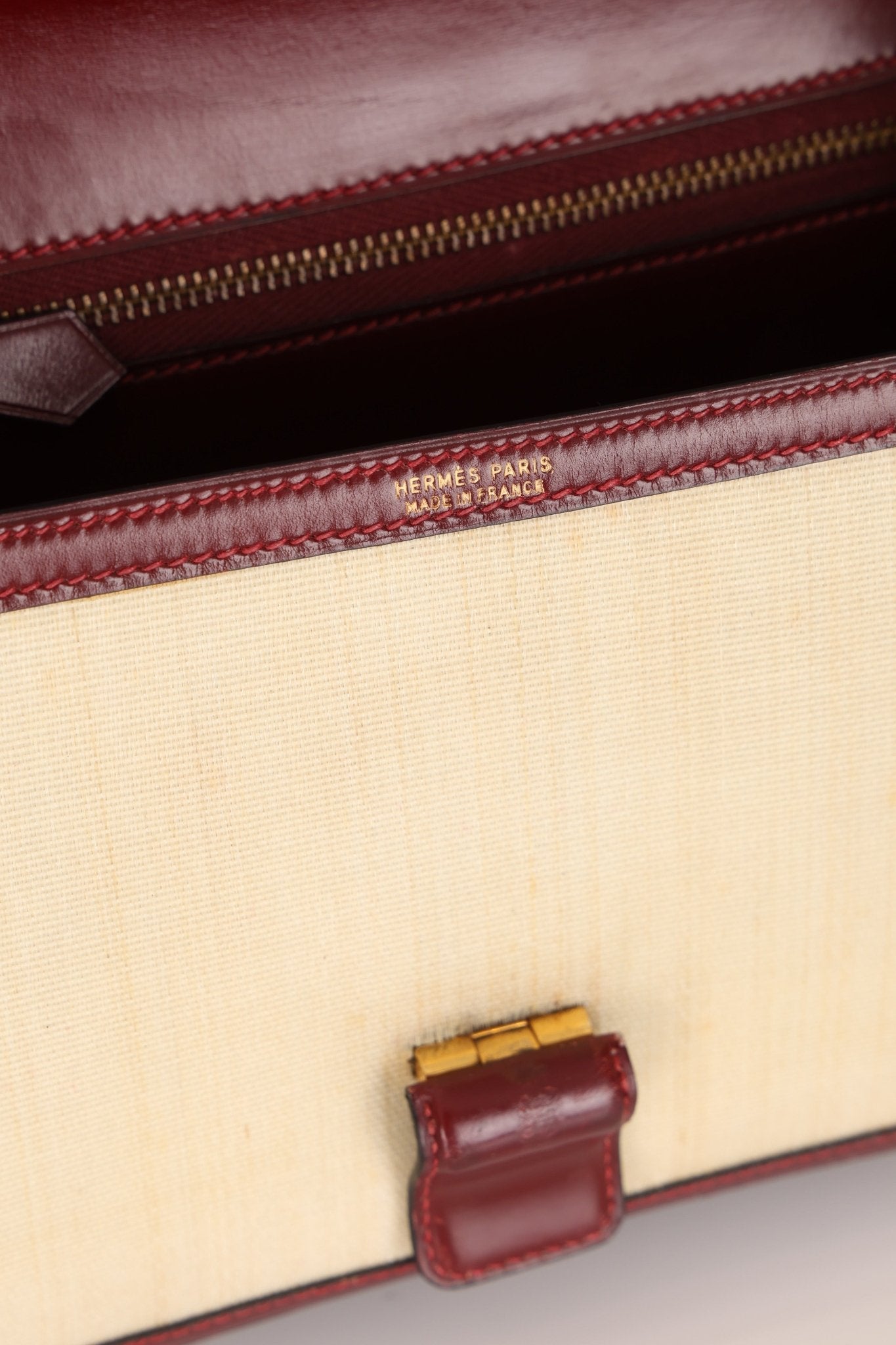 Rare Hermès 1980 Boxcalf & Crinoline Sologne Shoulder Bag GHW - FashioNica