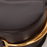 Rare Hermès 1984 Chocolat Box Calf Passe Guide Shoulder Bag - FashioNica