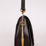 Rare Hermès 1984 Chocolat Box Calf Passe Guide Shoulder Bag - FashioNica