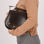 Rare Hermès 1984 Chocolat Box Calf Passe Guide Shoulder Bag - FashioNica