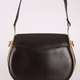 Rare Hermès 1984 Chocolat Box Calf Passe Guide Shoulder Bag - FashioNica