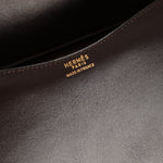 Rare Hermès 1984 Chocolat Box Calf Passe Guide Shoulder Bag - FashioNica