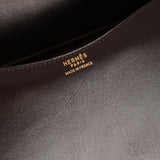 Rare Hermès 1984 Chocolat Box Calf Passe Guide Shoulder Bag - FashioNica