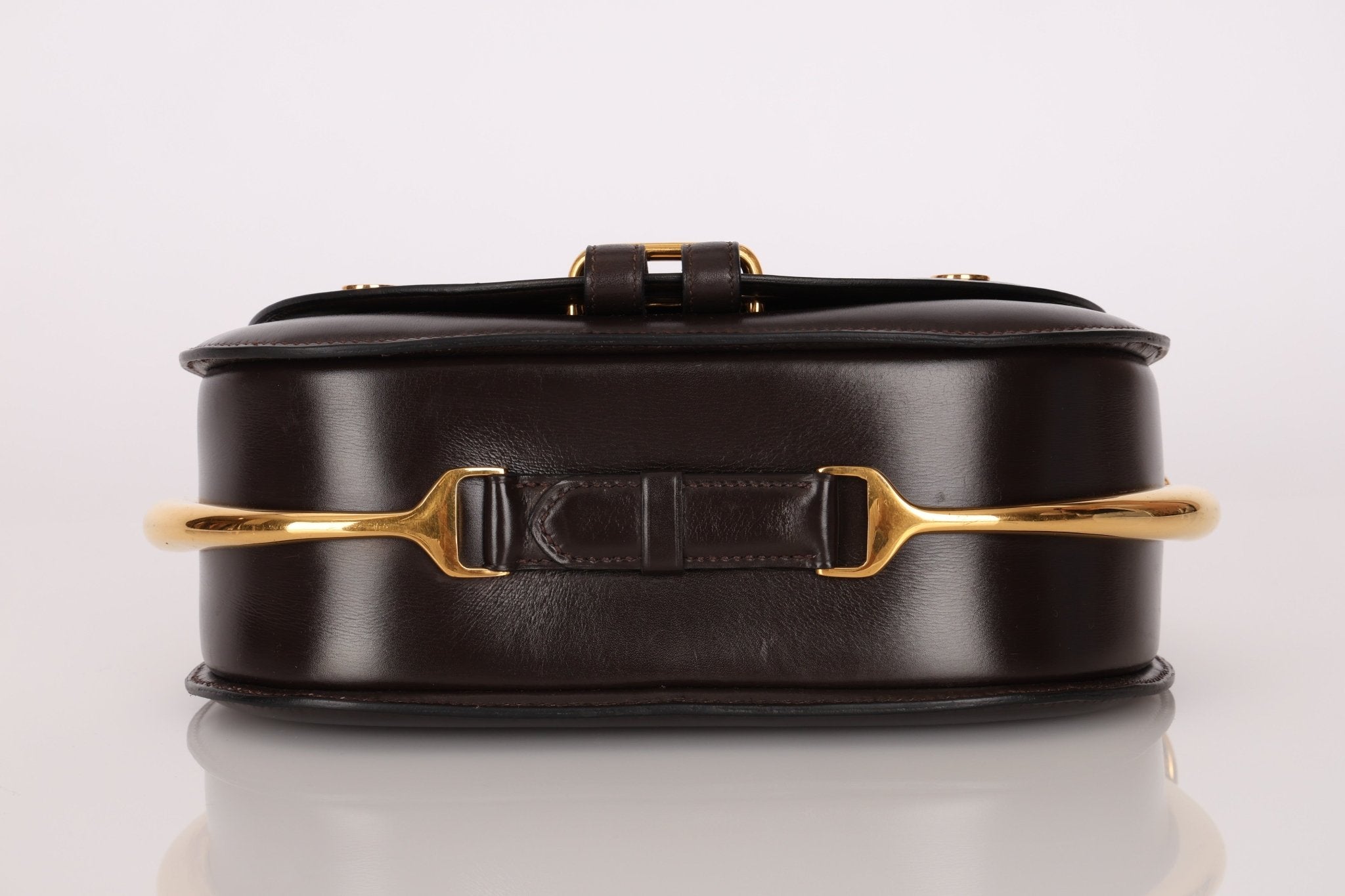 Rare Hermès 1984 Chocolat Box Calf Passe Guide Shoulder Bag - FashioNica