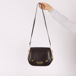 Rare Hermès 1984 Chocolat Box Calf Passe Guide Shoulder Bag - FashioNica