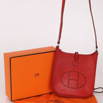 Rare Hermès 2004 Rouge Casaque Epsom Evelyne TPM PHW - FashioNica
