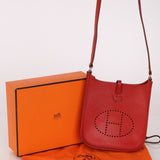 Rare Hermès 2004 Rouge Casaque Epsom Evelyne TPM PHW - FashioNica