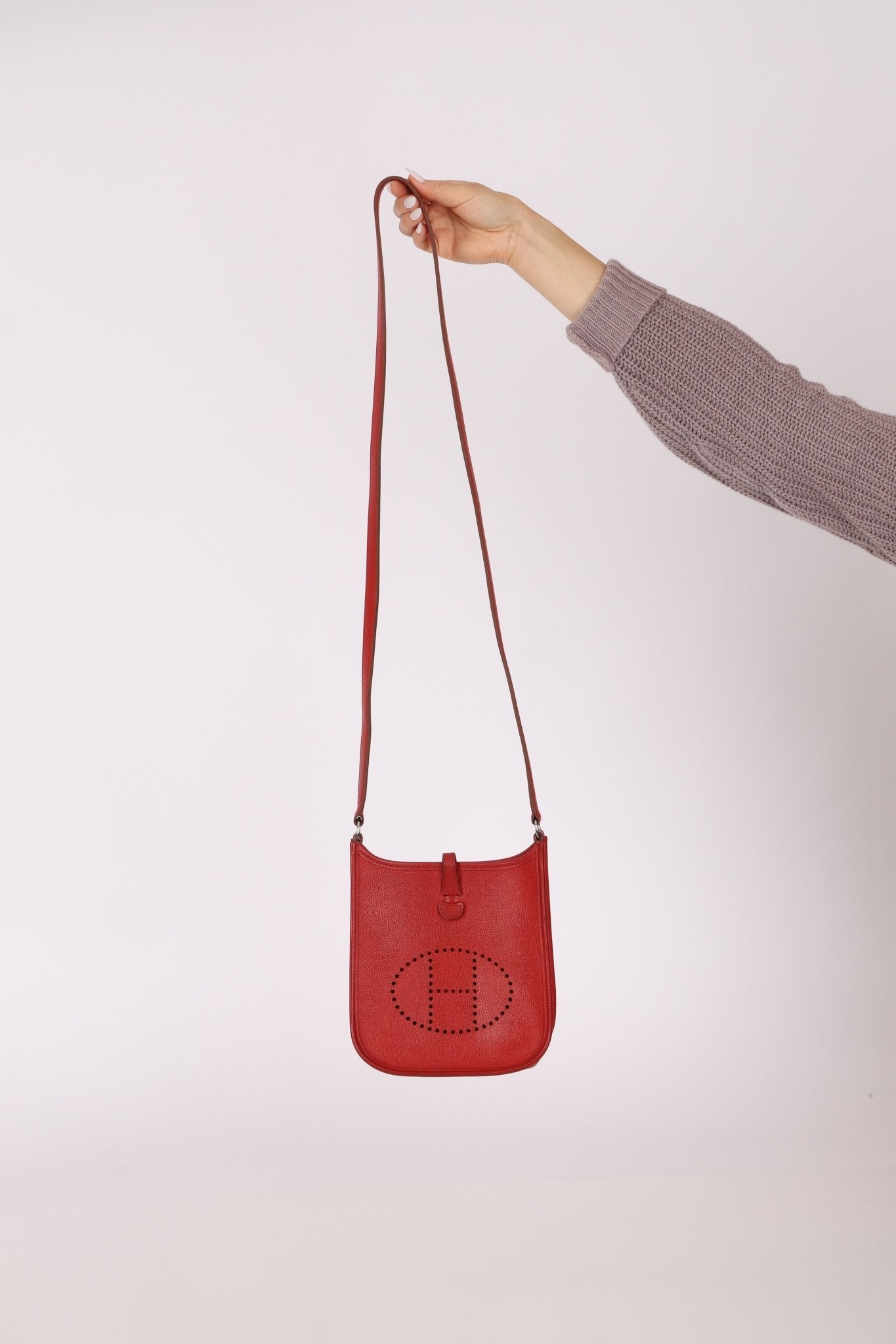 Rare Hermès 2004 Rouge Casaque Epsom Evelyne TPM PHW - FashioNica