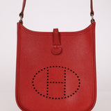 Rare Hermès 2004 Rouge Casaque Epsom Evelyne TPM PHW - FashioNica