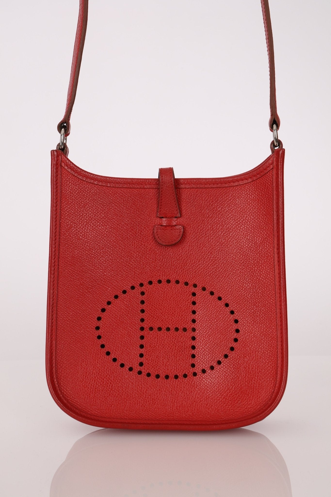 Rare Hermès 2004 Rouge Casaque Epsom Evelyne TPM PHW - FashioNica