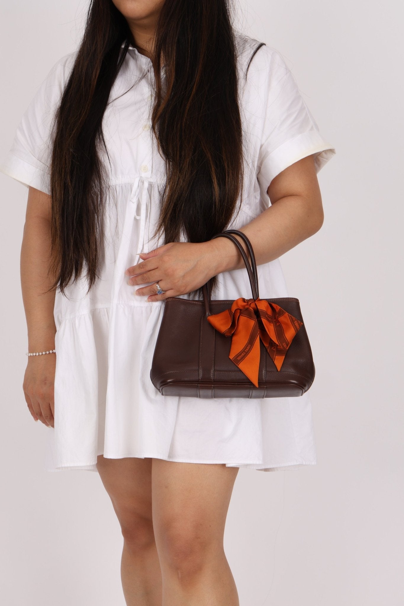 Rare Hermès 2005 Havana Swift and Bolduc Neo Garden Party 23 with Twilly - FashioNica