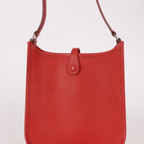 Rare Hermès 2005 Rouge Casaque Epsom Evelyne Short Strap TPM PHW - FashioNica