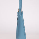 Rare Hermès 2006 Bleu Jean Epsom Mini Evelyne w Epsom Strap TPM PHW - FashioNica