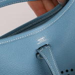 Rare Hermès 2006 Bleu Jean Epsom Mini Evelyne w Epsom Strap TPM PHW - FashioNica