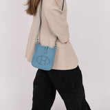 Rare Hermès 2006 Bleu Jean Epsom Mini Evelyne w Epsom Strap TPM PHW - FashioNica