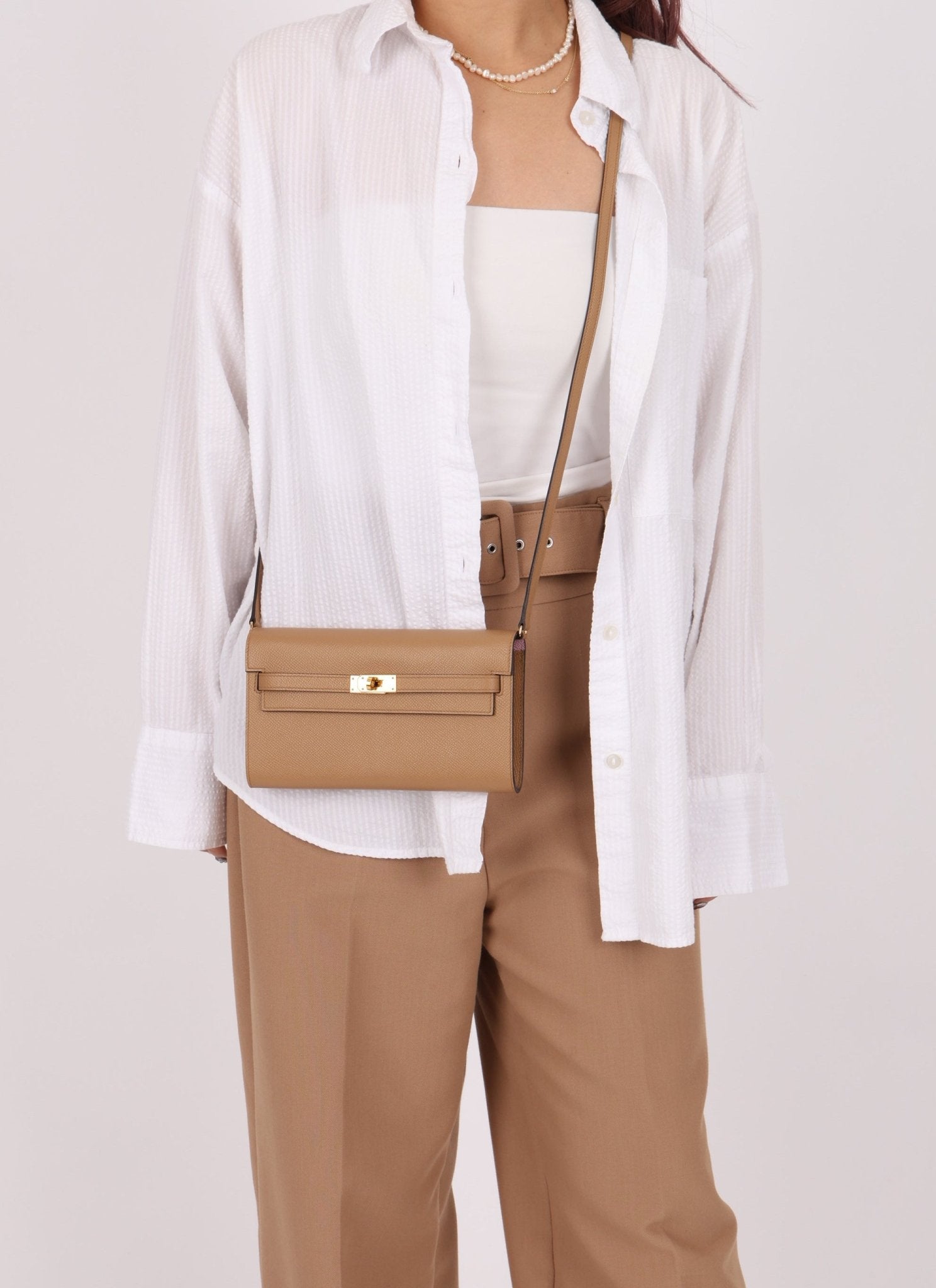 Rare Hermès 2022 Chai & Mauve Sylvestre Verso Kelly To Go GHW - FashioNica