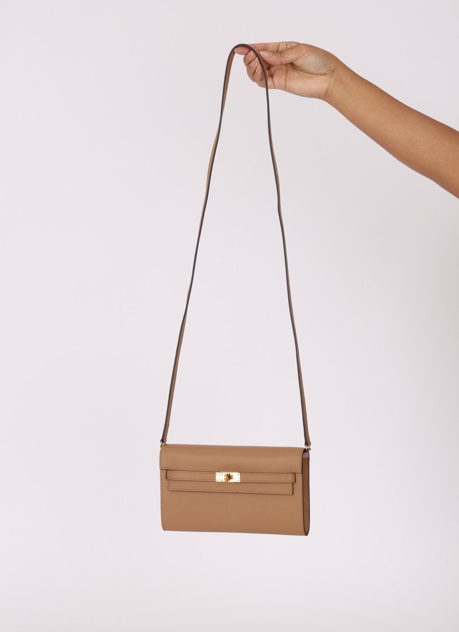 Rare Hermès 2022 Chai & Mauve Sylvestre Verso Kelly To Go GHW - FashioNica