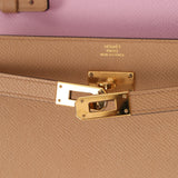 Rare Hermès 2022 Chai & Mauve Sylvestre Verso Kelly To Go GHW - FashioNica