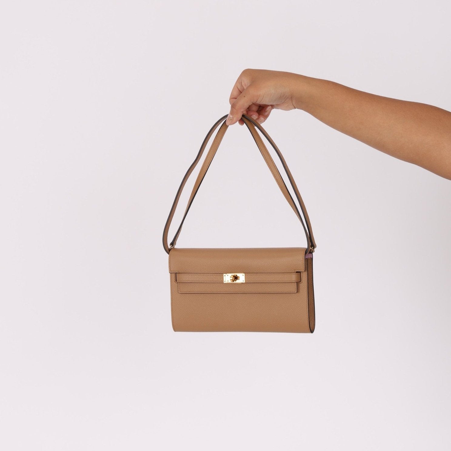 Rare Hermès 2022 Chai & Mauve Sylvestre Verso Kelly To Go GHW - FashioNica