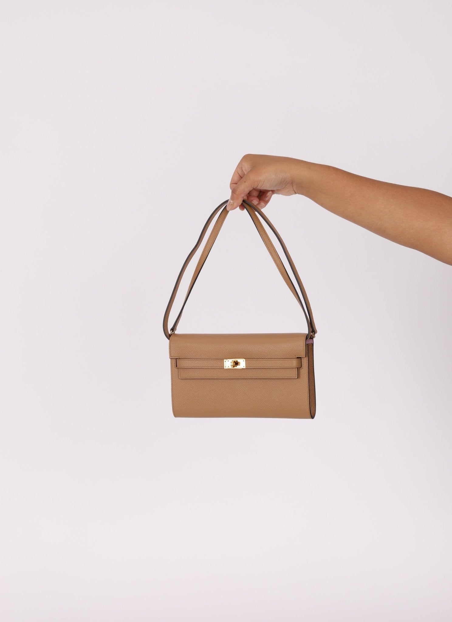 Rare Hermès 2022 Chai & Mauve Sylvestre Verso Kelly To Go GHW - FashioNica