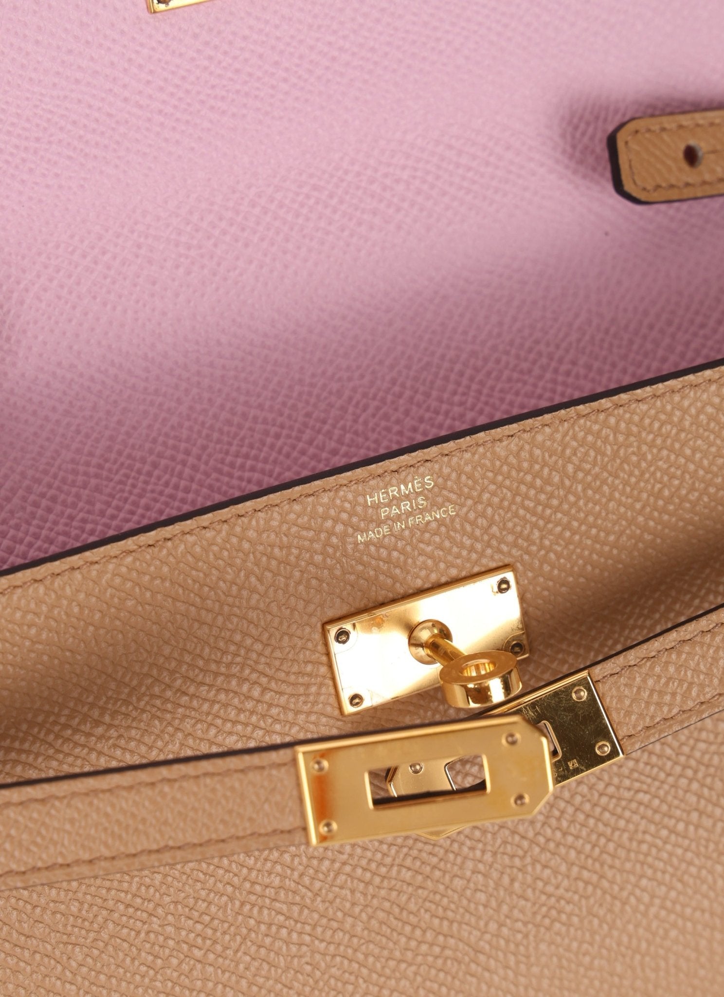 Rare Hermès 2022 Chai & Mauve Sylvestre Verso Kelly To Go GHW - FashioNica