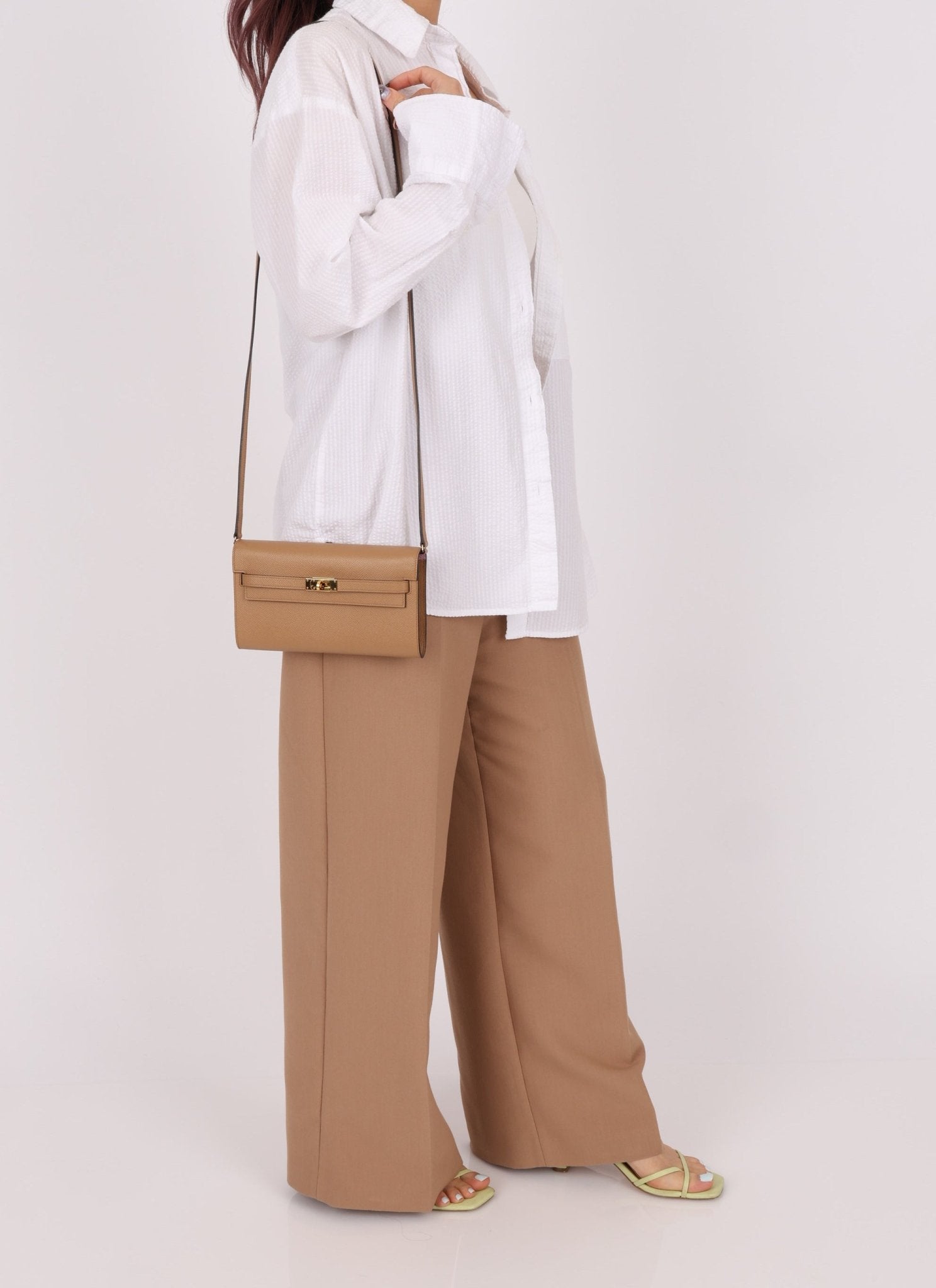 Rare Hermès 2022 Chai & Mauve Sylvestre Verso Kelly To Go GHW - FashioNica