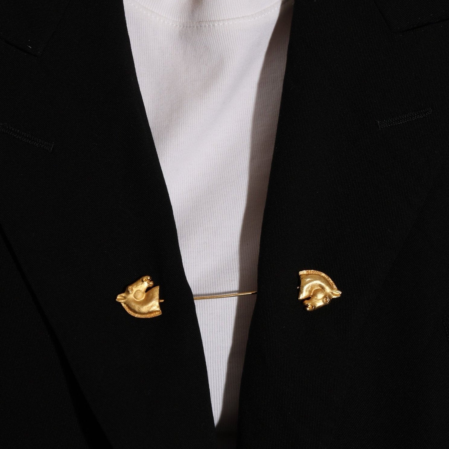Rare Hermès Double - Sided Horse Brooch - FashioNica