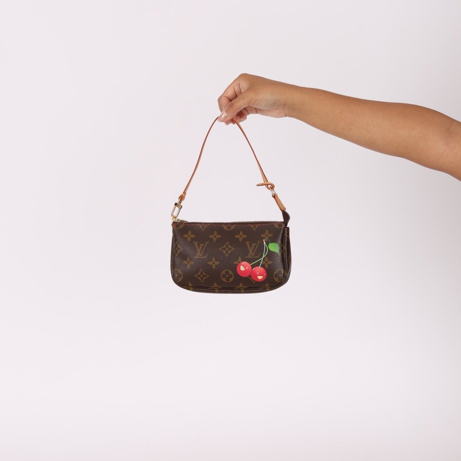 Rare Limited Edition Louis Vuitton x Takashi Murakami Cerises Mini Pochette - FashioNica