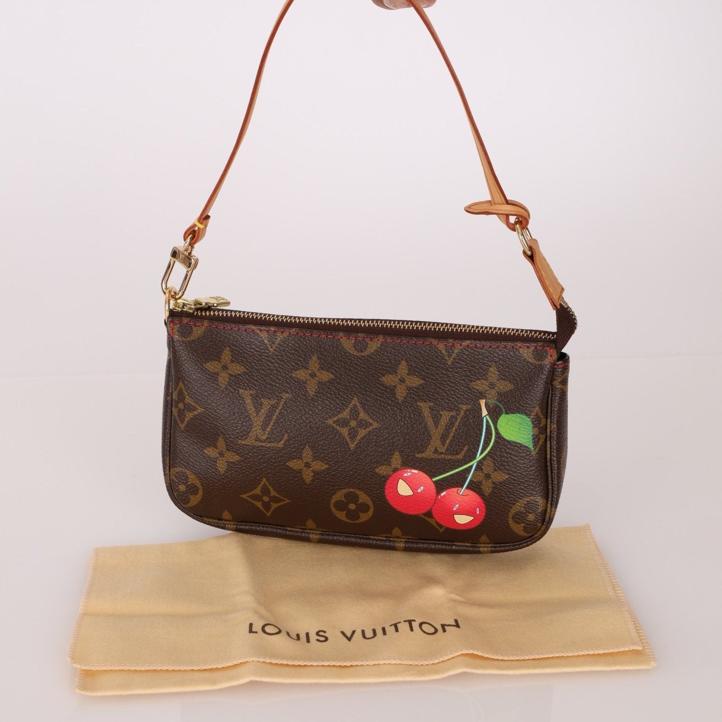 Rare Limited Edition Louis Vuitton x Takashi Murakami Cerises Mini Pochette - FashioNica
