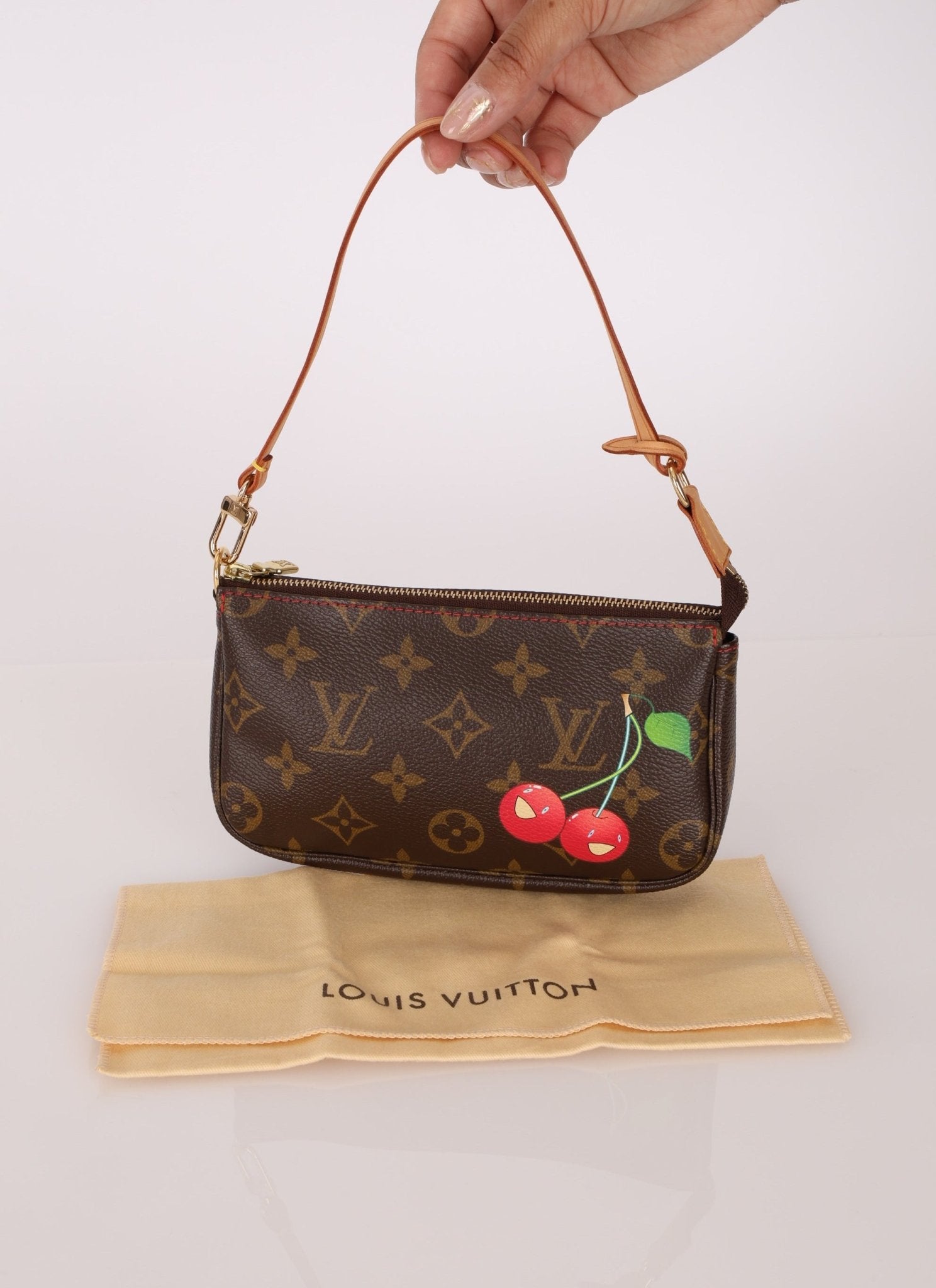 Rare Limited Edition Louis Vuitton x Takashi Murakami Cerises Mini Pochette - FashioNica